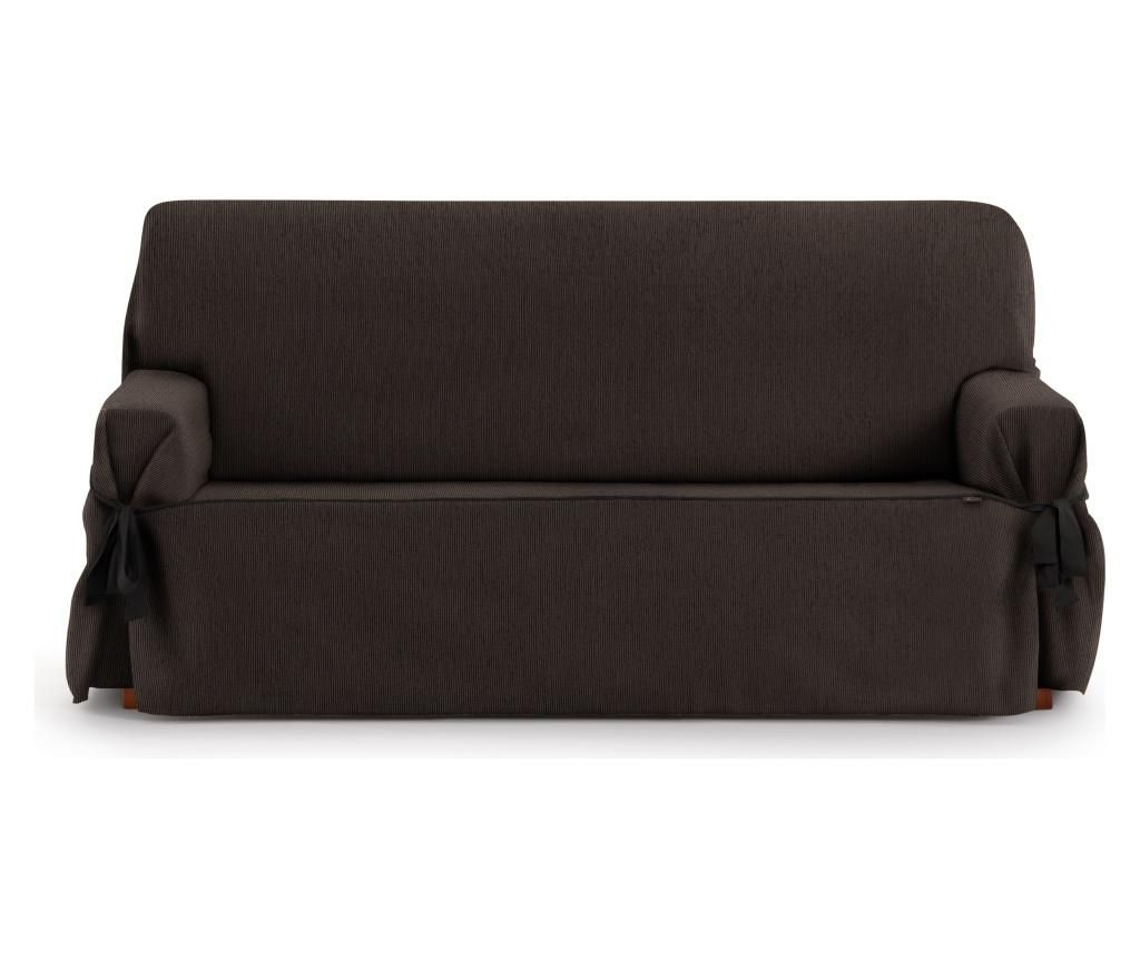 Husa ajustabila pentru canapea cu 3 locuri Chenille Ties Brown 180-230 cm – Eysa, Maro Eysa